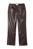 Thumbnail for Chocolate Vegan Leather Trouser