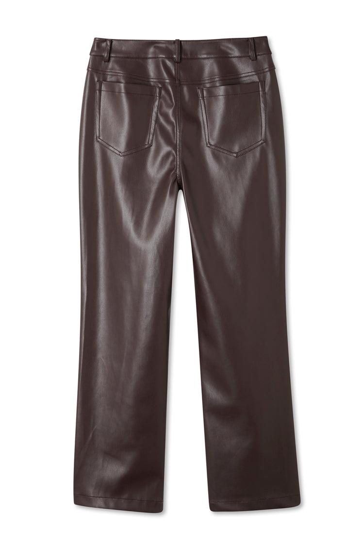 Chocolate Vegan Leather Trouser
