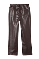 Thumbnail for Chocolate Vegan Leather Trouser