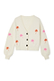 Cream Cardigan With Embroidered Palm