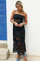 Thumbnail for Model wearing Black Star Sasha Dress standing facing the camera