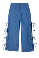 Thumbnail for Denim Tie Side Trousers