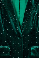 Thumbnail for Close up of Emerald Velvet Quinn Blazer