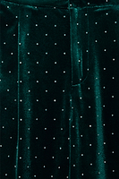Thumbnail for Close up of Emerald Velvet Quinn Trousers