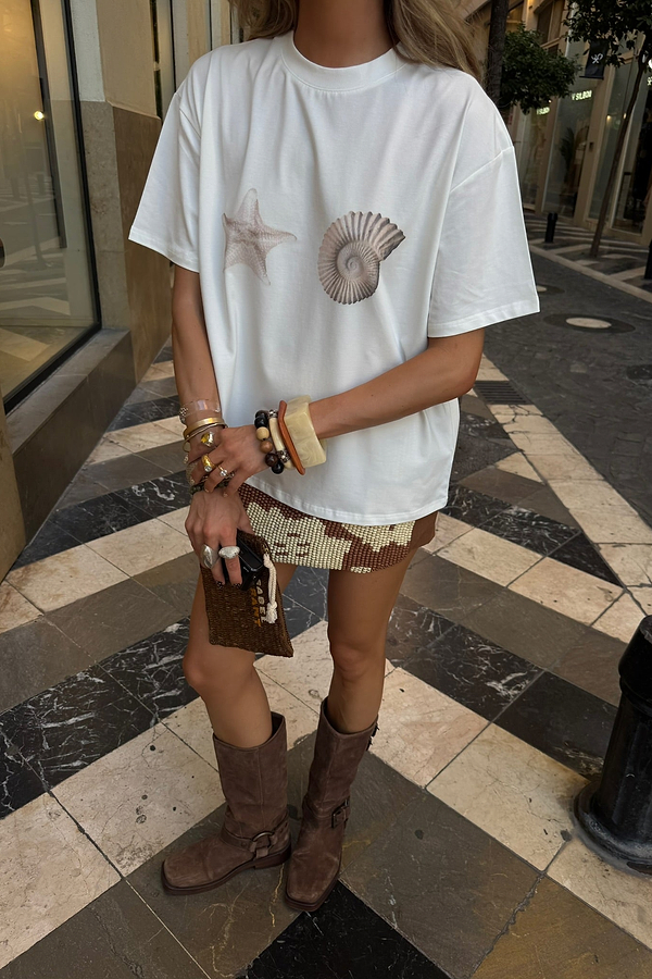 Shell Print Boob T Shirt
