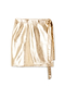 Gold Vegan Leather Mini Wrap Skirt Petite