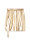 Gold Vegan Leather Mini Wrap Skirt Petite