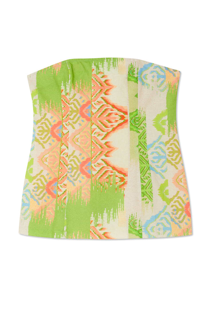 Green Abstract Sol Bandeau Top