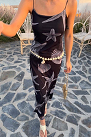 Thumbnail for Black Seashell Mesh Cami Dress