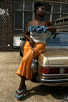 Thumbnail for Model wearing Orange Sea life Portrait Skirt