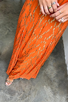 Thumbnail for Model wearing Orange Jacquard Bibi Dress