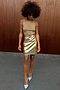 Gold Vegan Leather Mini Wrap skirt