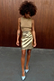 Gold Vegan Leather Mini Wrap Skirt Petite