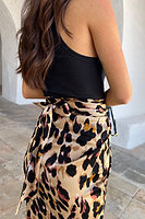 Thumbnail for Brown Leopard Jaspre Skirt