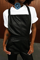 Thumbnail for Black Vegan Leather Dungarees