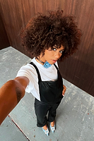 Thumbnail for Black Vegan Leather Dungarees