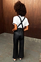 Black Vegan Leather Dungarees