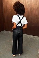 Thumbnail for Black Vegan Leather Dungarees