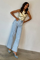 Thumbnail for Scallop Detail Straight Leg Jeans