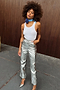 Silver Vegan Leather Trouser