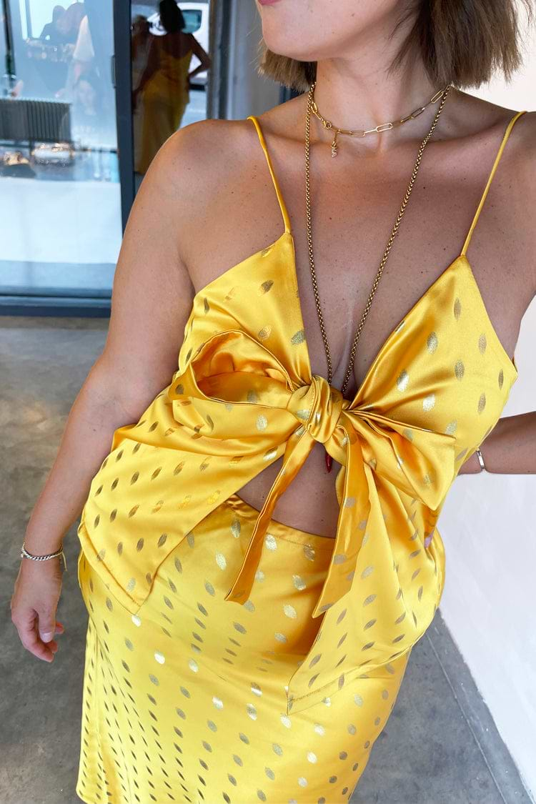 Sunshine Mason Tie Front Top