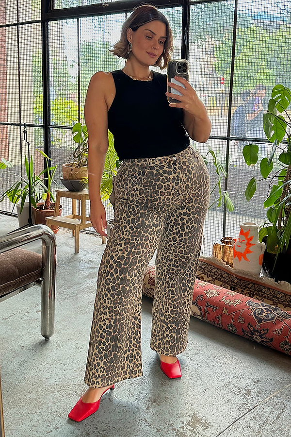 Leopard Lucia Scallop Detail Jeans