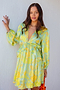 Blue Palm Mini Swirl Dress