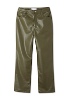 Thumbnail for Khaki Vegan Leather Trouser