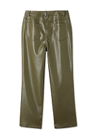 Thumbnail for Khaki Vegan Leather Trouser