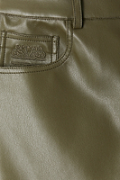 Thumbnail for Khaki Vegan Leather Trouser