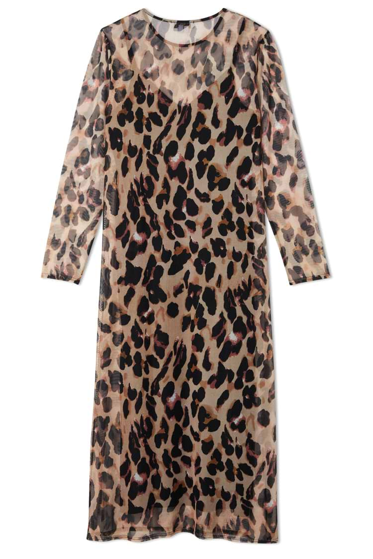 Leopard Mesh Dress