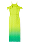 Lime Ombre Plisse Claudia Dress