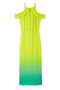 Lime Ombre Plisse Claudia Dress