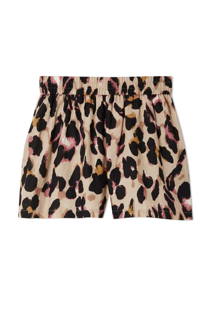 Linen Leopard Shorts