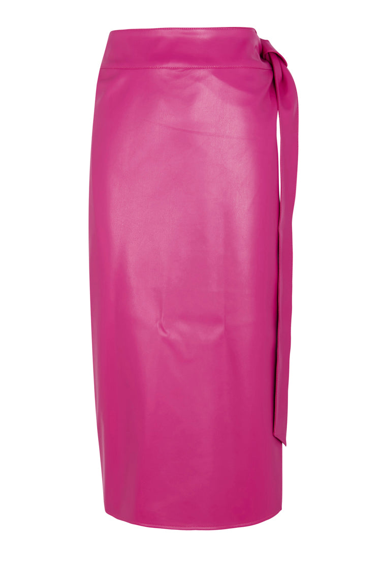 Magenta Vegan Leather Jaspre Skirt 