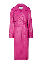 Thumbnail for Magenta Vegan Leather Trench