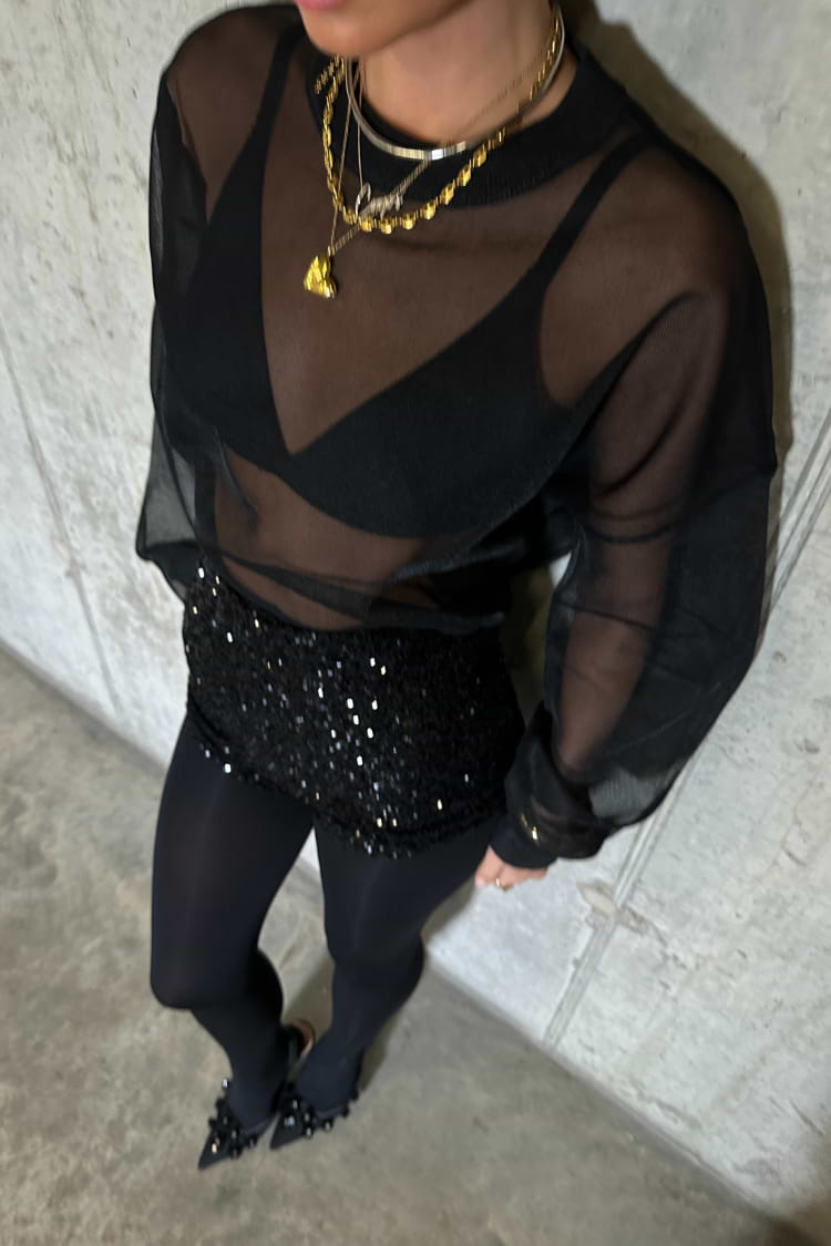 Black Sequin Hot Pants