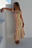 Thumbnail for caption_Model wears Fiesta Remi Midi Dress in UK size 10/ US 6