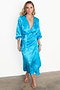 Turquoise Sundazed Summer Vienna Wrap Dress Petite