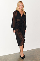 Thumbnail for caption_Model wears Black Sheer Midaxi Vienna Dress in UK 8 / US 4