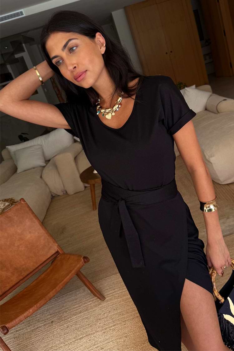 Black Jesse Jersey Wrap Dress