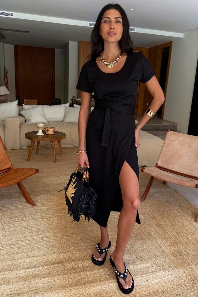 Black Jesse Jersey Wrap Dress