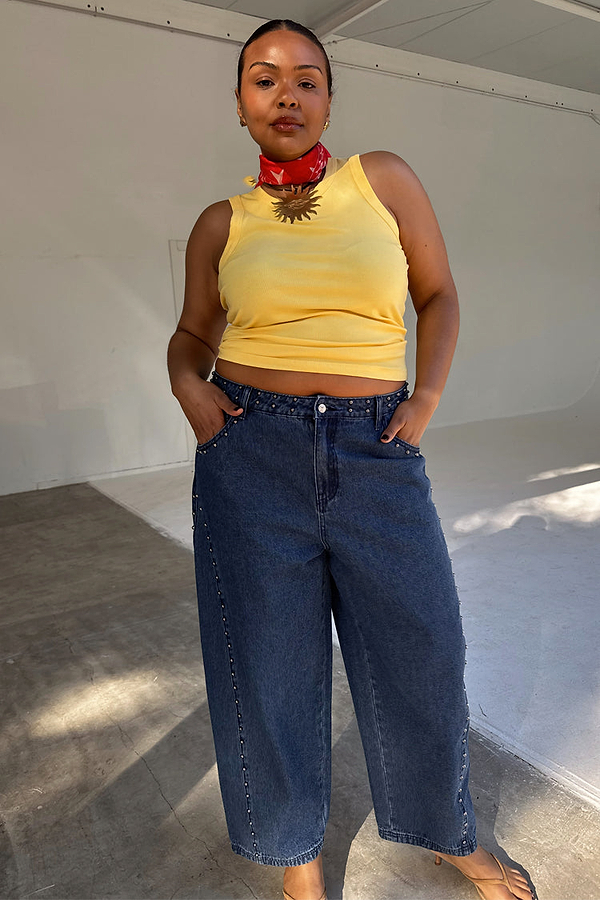 Filled With Life Ribbed Tank Lemon