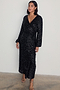 Black Sequin Kira Wrap Dress Petite