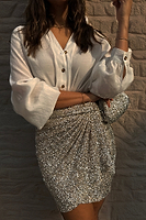 Thumbnail for caption_Model wears Sequin Mini Jaspre Skirt in UK 12 / US 8