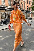 Thumbnail for Model wearing Orange Sea life Portrait Skirt