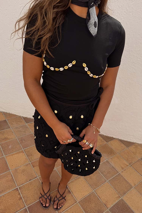Black Shell Boob Baby T Shirt