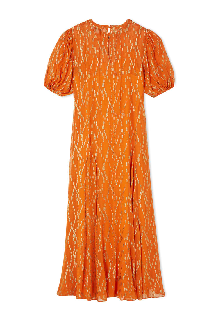 Orange Jacquard Bibi Dress