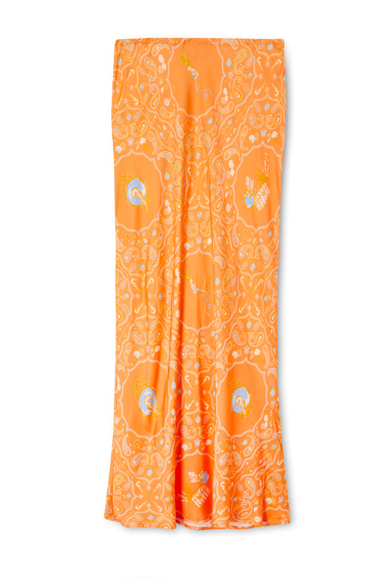 Orange Sealife Portrait Skirt