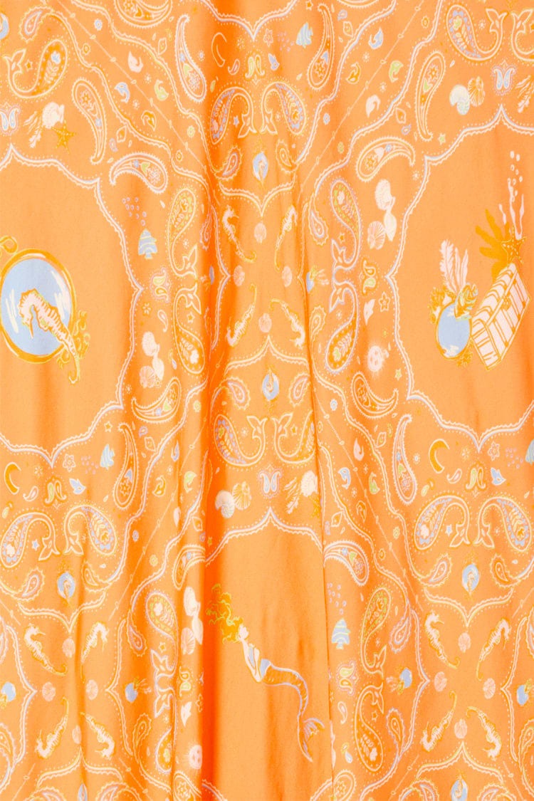 Orange Sealife Portrait Skirt
